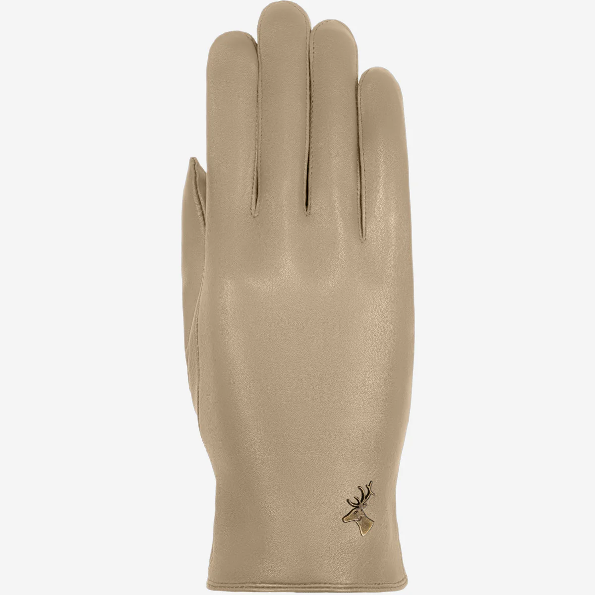Ivy (beige) - Gants tactiles en cuir de mouton et doublure en laine/cachemire