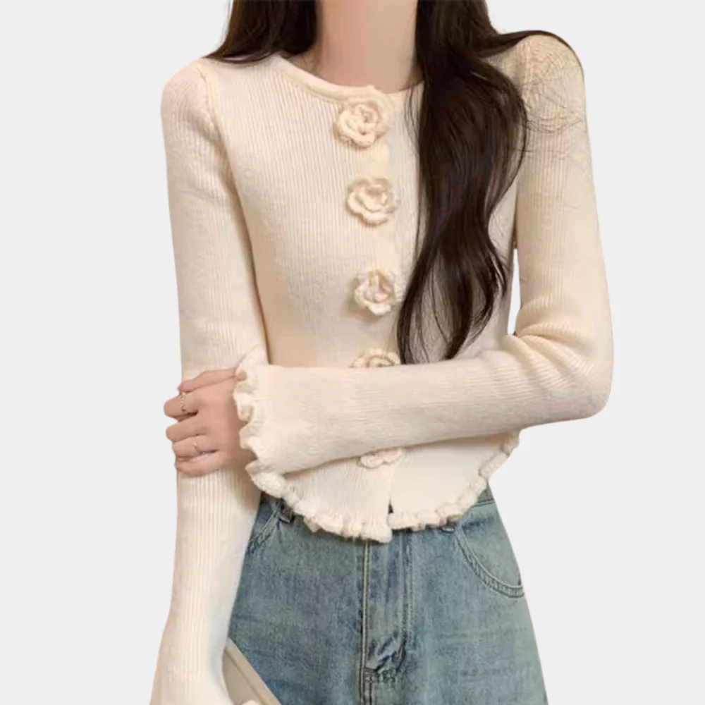 MARY - Cardigan Floral Moderne pour Femmes – Image 3